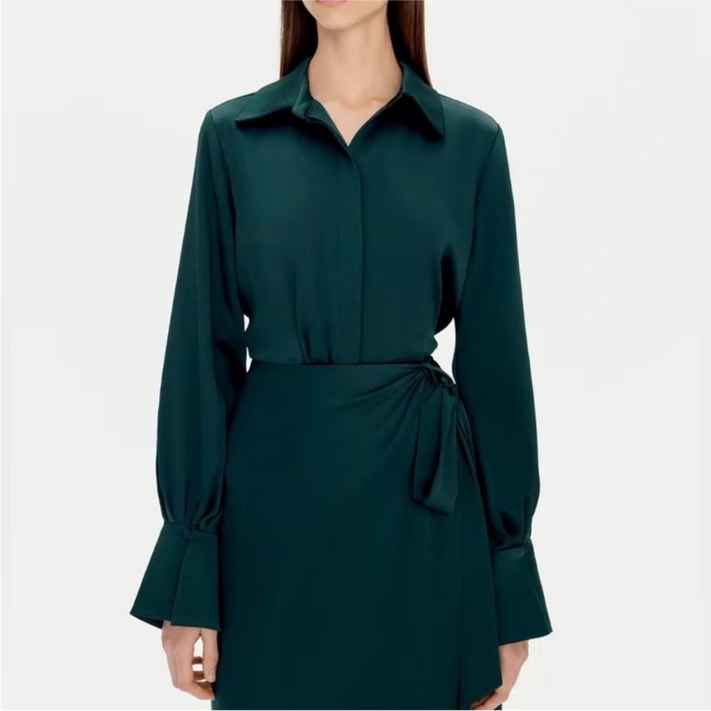 Jonathan Simkhai Dark Green Long Sleeve Dress